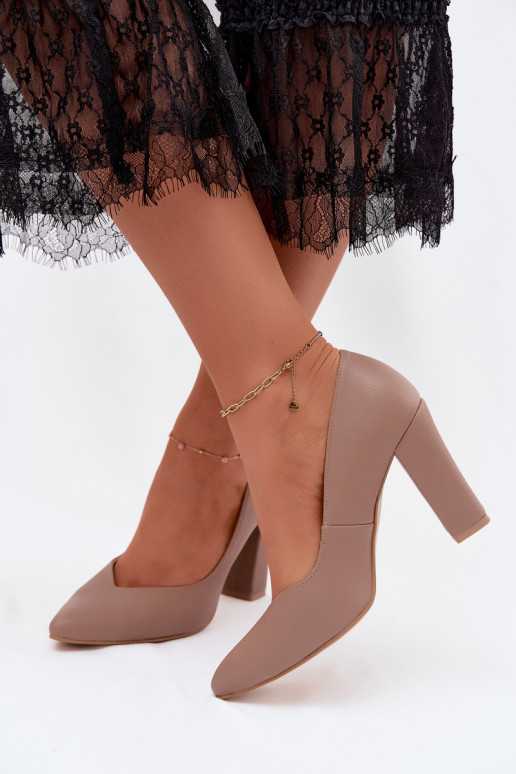 Escarpins couleur argile avec des brides et des bouts pointus Zazoo 853