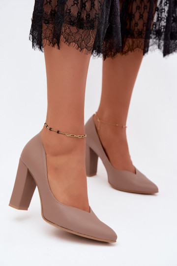 Escarpins couleur argile avec des brides et des bouts pointus Zazoo 853 2