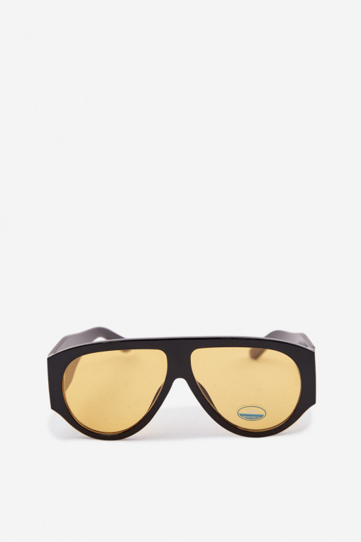 Lunettes de soleil pour femmes en noir et jaune