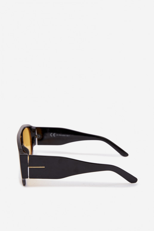 Lunettes de soleil pour femmes en noir et jaune