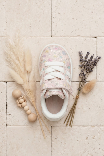 Baskets brillantes avec fleurs en rose Tessina 2