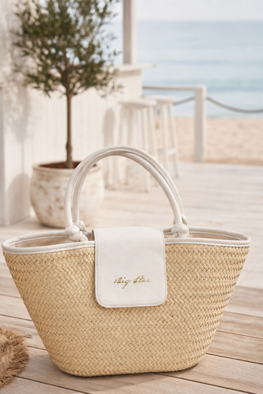 Sac tressé Big Star RR574214 en sable-blanc