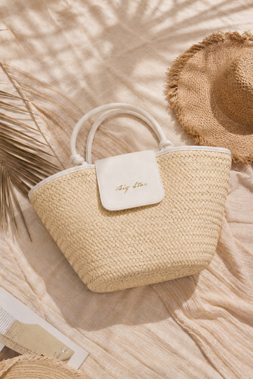 Sac tressé Big Star RR574214 en sable-blanc 2