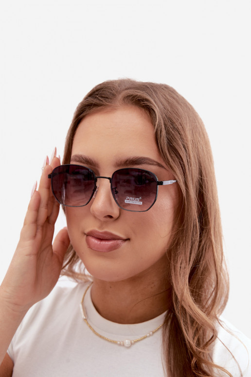 Lunettes de soleil avec monture fine UV 400 en couleur noire