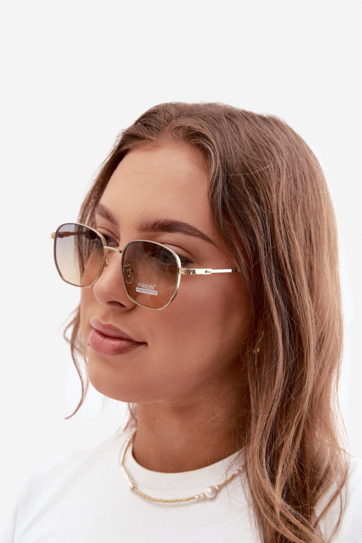 Lunettes de soleil avec monture fine UV 400 en couleur jaune