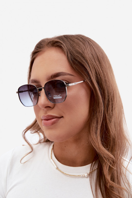 Lunettes de soleil avec monture fine UV 400 en couleur bleu foncé
