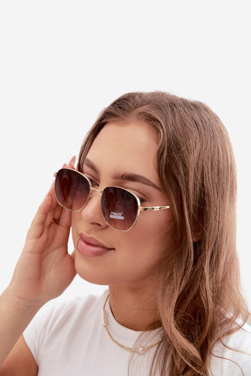 Lunettes de soleil avec monture fine UV 400 en couleur marron