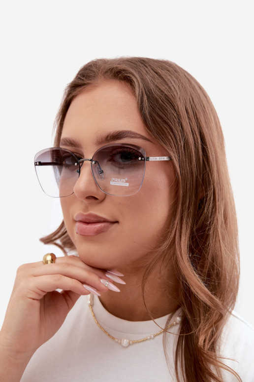 Lunettes de soleil sans monture avec filtre UV 400 en couleur bleue