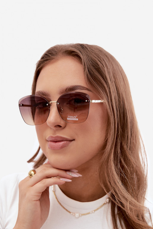 Lunettes de soleil sans monture avec filtre UV 400 en couleur marron
