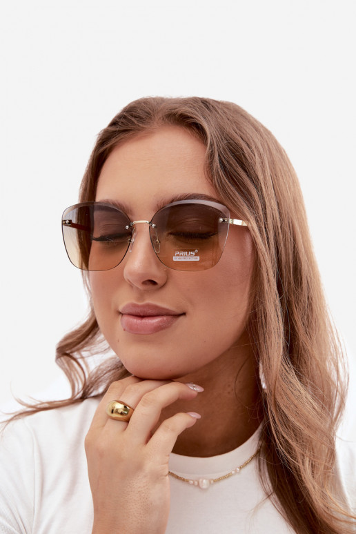 Lunettes de soleil sans monture avec filtre UV 400 en couleur jaune
