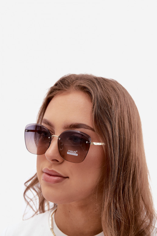 Lunettes de soleil sans monture avec filtre UV 400 couleur marron foncé