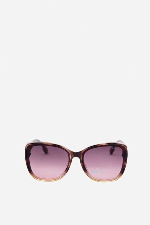 Lunettes de soleil femme style œil de chat marron-jaune