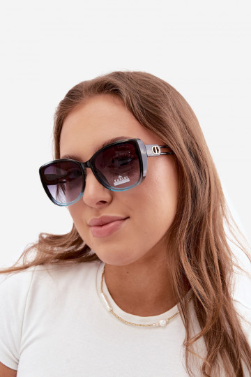 Lunettes de soleil femme style œil de chat bleu