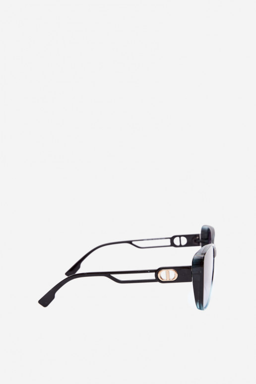 Lunettes de soleil femme style œil de chat bleu