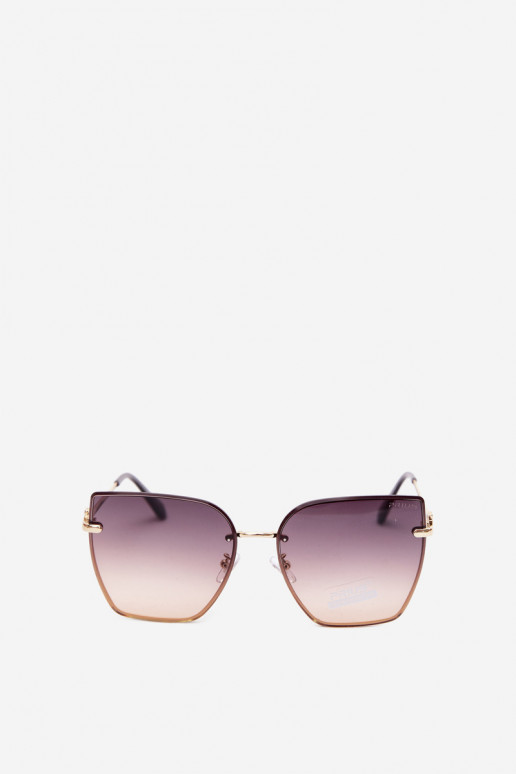 Lunettes de soleil sans monture style œil de chat avec filtre UV 400 marron