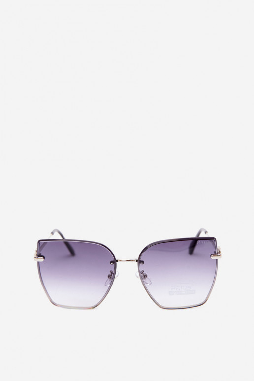 Lunettes de soleil sans monture style œil de chat avec filtre UV 400 bleu foncé