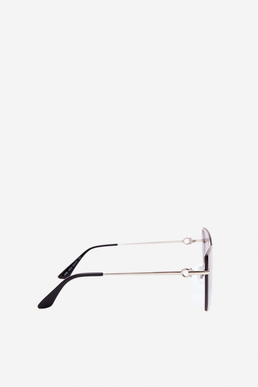 Lunettes de soleil sans monture style œil de chat avec filtre UV 400 bleu foncé