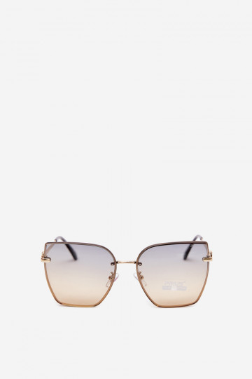 Lunettes de soleil sans monture style œil de chat avec filtre UV 400 jaune 2