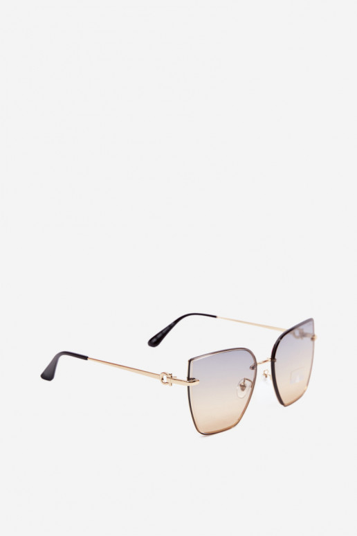 Lunettes de soleil sans monture style œil de chat avec filtre UV 400 jaune