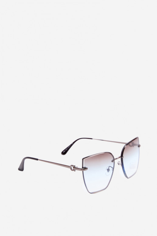 Lunettes de soleil sans monture style œil de chat avec filtre UV 400 bleu
