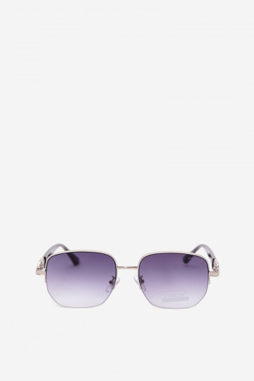 Lunettes de soleil avec monture fine et filtre UV gris-noir 2