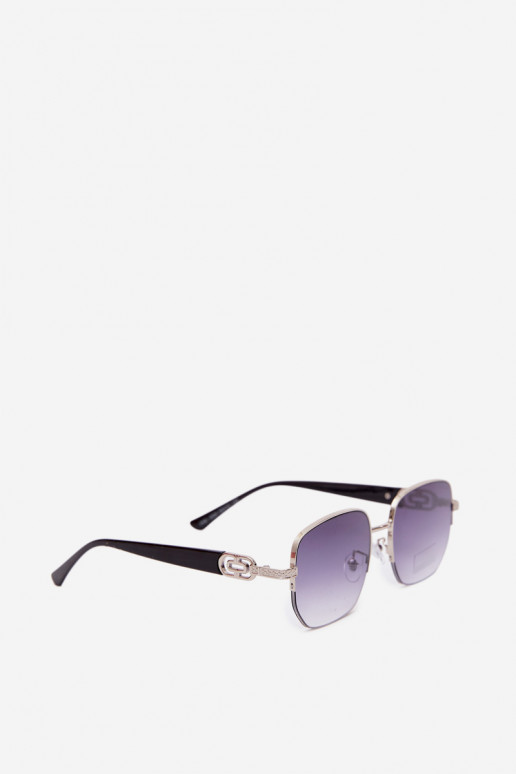 Lunettes de soleil avec monture fine et filtre UV gris-noir