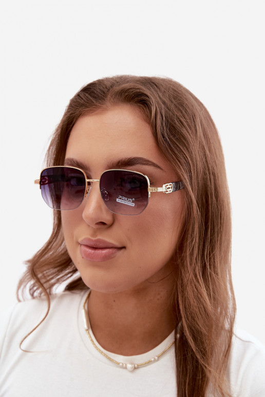 Lunettes de soleil avec monture fine et filtre UV, or-noir