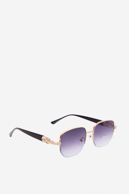 Lunettes de soleil avec monture fine et filtre UV, or-noir