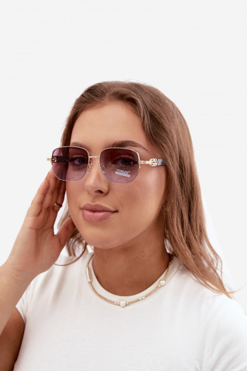 Lunettes de soleil avec monture fine et filtre UV, violet