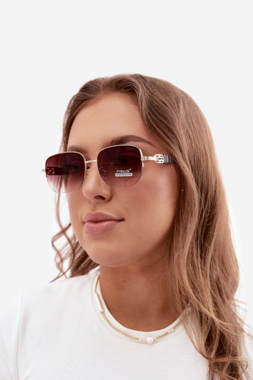 Lunettes de soleil avec monture fine et filtre UV, marron