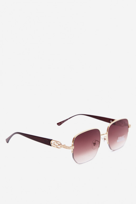 Lunettes de soleil avec monture fine et filtre UV, marron