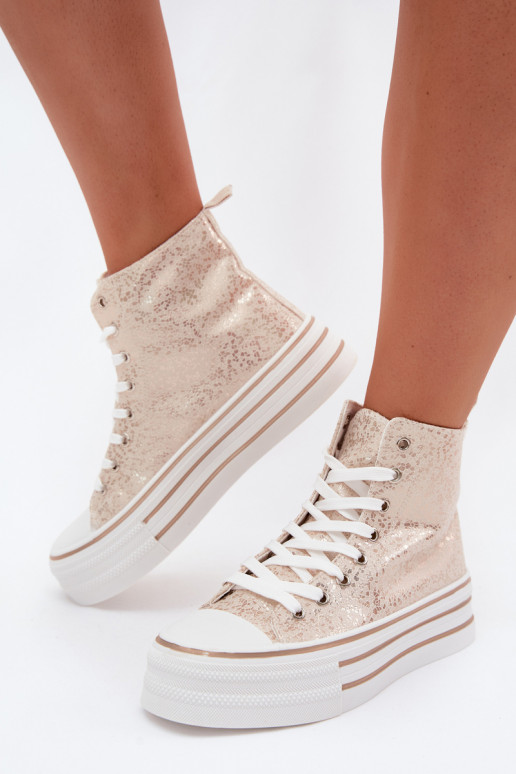 Bottes de loisirs pour femmes dorées sur plateforme INildrose