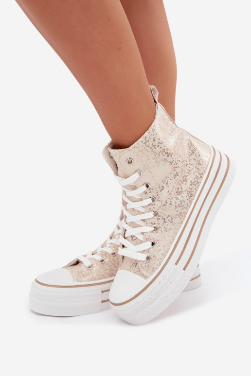 Bottes de loisirs pour femmes dorées sur plateforme INildrose