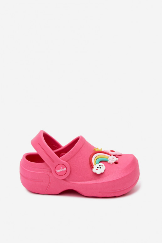 Sabots légers pour enfants roses avec boucles LEMIGO LUPO