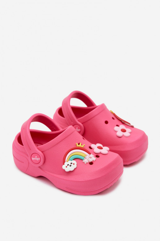 Sabots légers pour enfants roses avec boucles LEMIGO LUPO