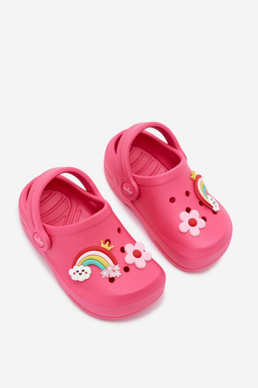 Sabots légers pour enfants roses avec boucles LEMIGO LUPO