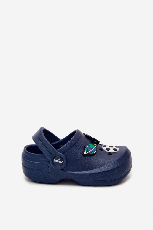 Sabots légers pour garçons bleu foncé avec boucles LEMIGO COSMO