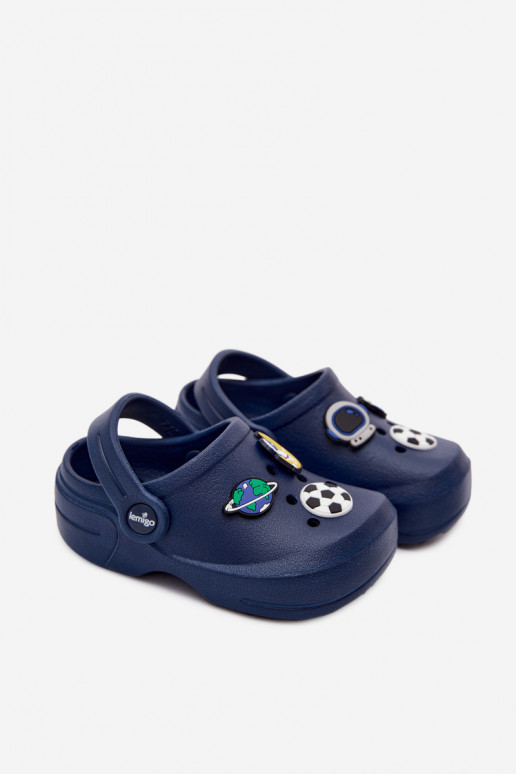 Sabots légers pour garçons bleu foncé avec boucles LEMIGO COSMO
