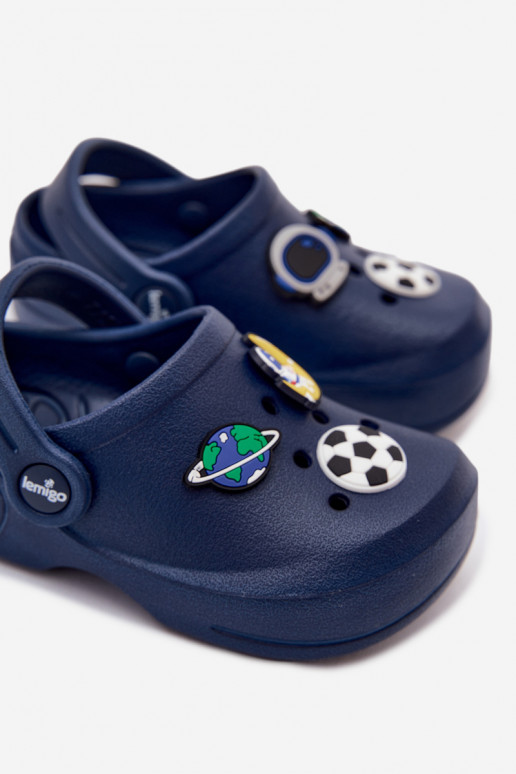 Sabots légers pour garçons bleu foncé avec boucles LEMIGO COSMO