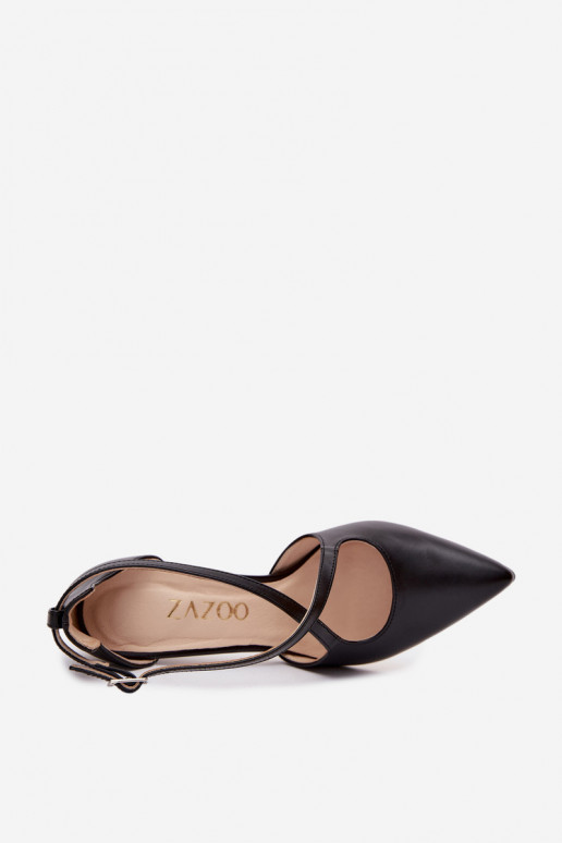 Chaussures noires à talons et brides Zazoo 1053