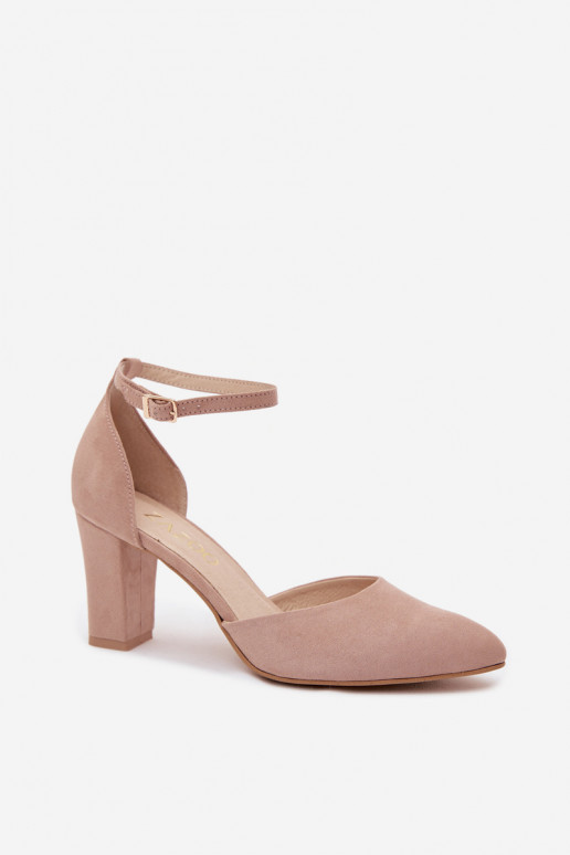 Sandales couleur sable avec talons et brides à bout pointu Zazoo 823