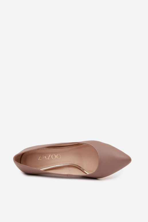 Escarpins couleur argile en simili cuir Zazoo 1070