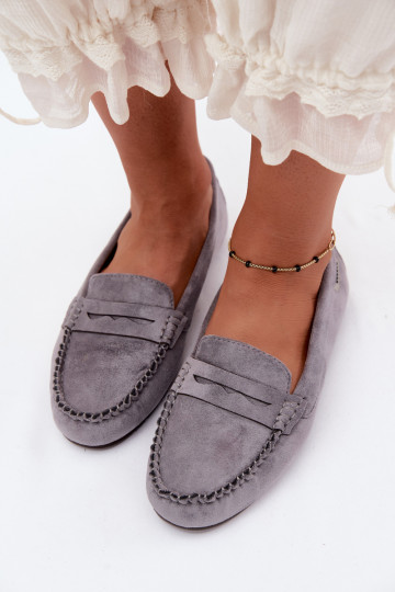 Mocassins plats en faux daim gris Galadriel