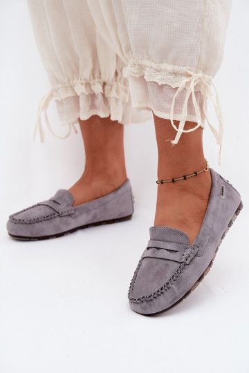 Mocassins plats en faux daim gris Galadriel 2