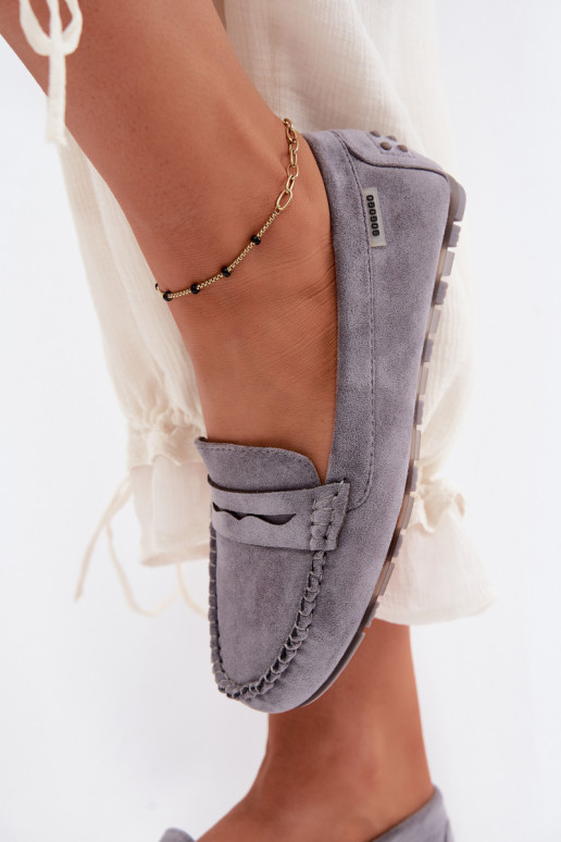 Mocassins plats en faux daim gris Galadriel