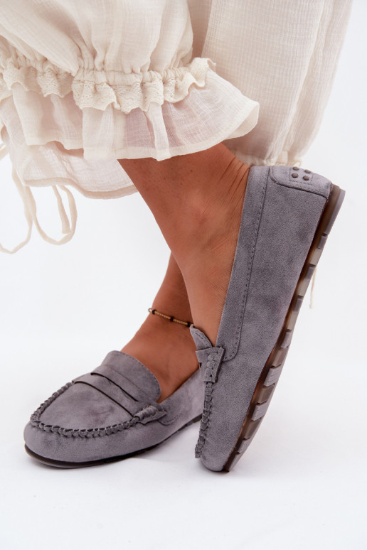 Mocassins plats en faux daim gris Galadriel