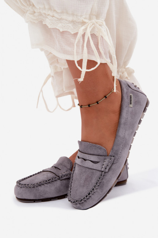 Mocassins plats en faux daim gris Galadriel