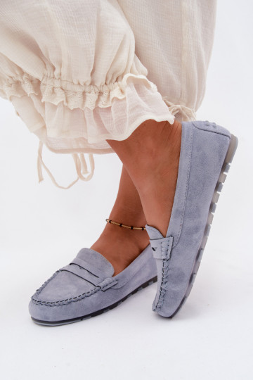 Mocassins plats en faux daim bleu Galadriel