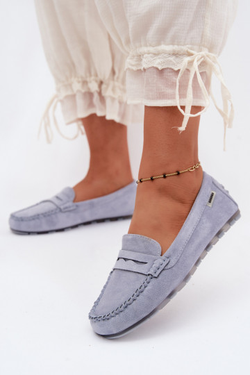 Mocassins plats en faux daim bleu Galadriel 2
