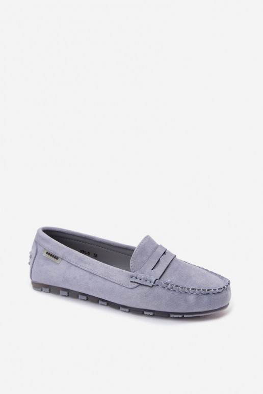 Mocassins plats en faux daim bleu Galadriel